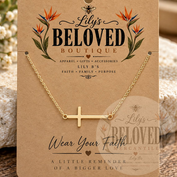 Sideways Cross Necklace