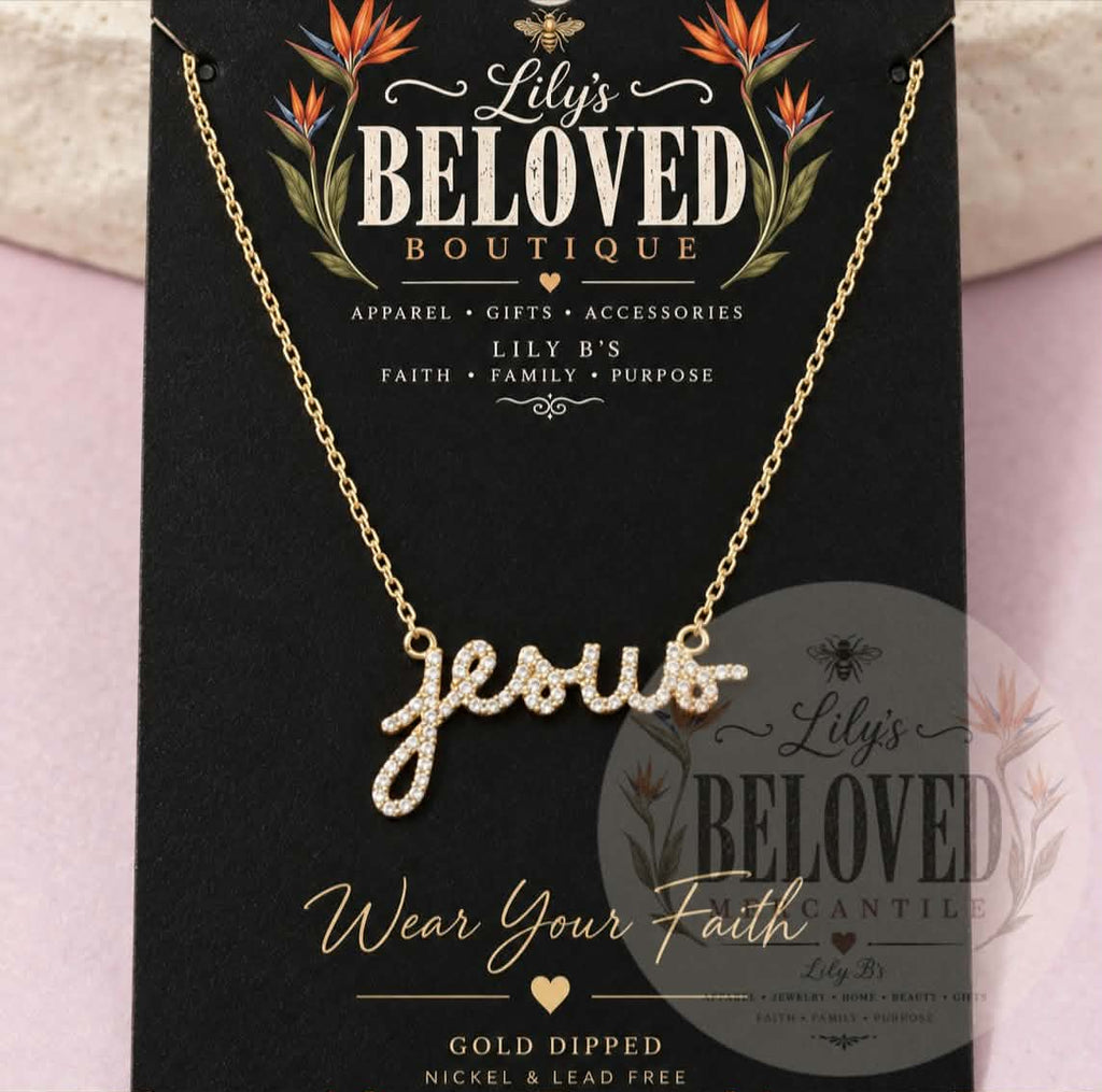 Jesus Script Necklace