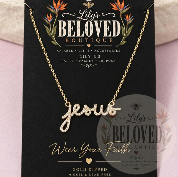 Jesus Script Necklace